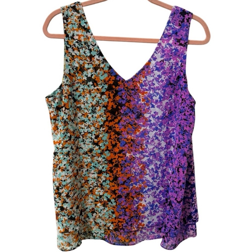 Cabi Merry Go‎ Round Tank Floral Sz Large